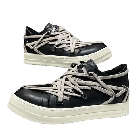 Rick Owens Wrap-Lace Low-Top Sneakers