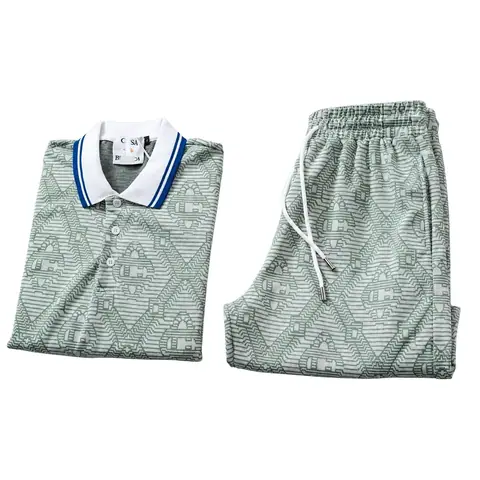 Patterned Polo Shirts and Matching Shorts