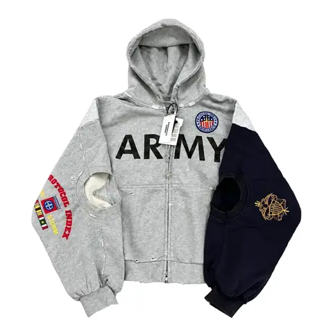 Protocol Spliced ​​zipper Hoodie