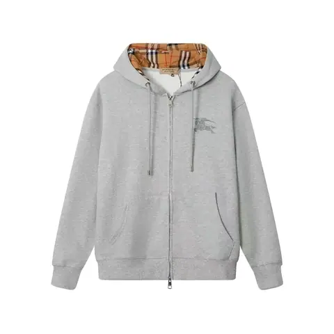 Burberry Embroidery Logo Zip Hoodie