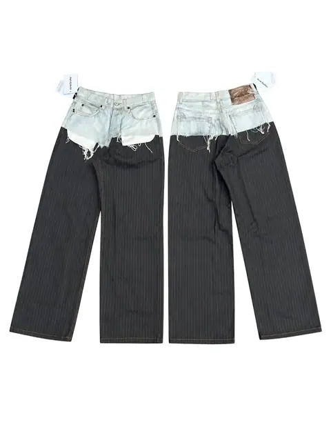 Acne Studios Pinstripe Trompe L'Oeil Denim Trousers